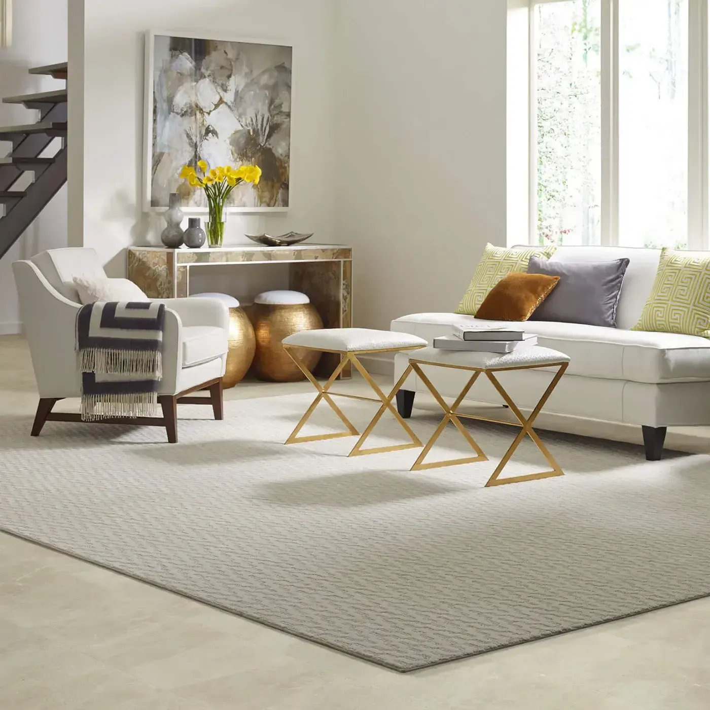A beige Shaw Floors area rug | Fantastic Floors